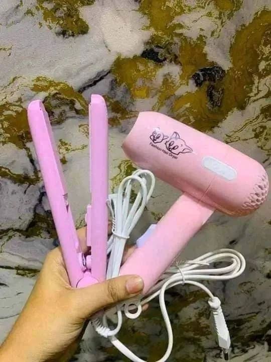 mini hair straightener and mini hair dryer combo | Daraz.com.bd